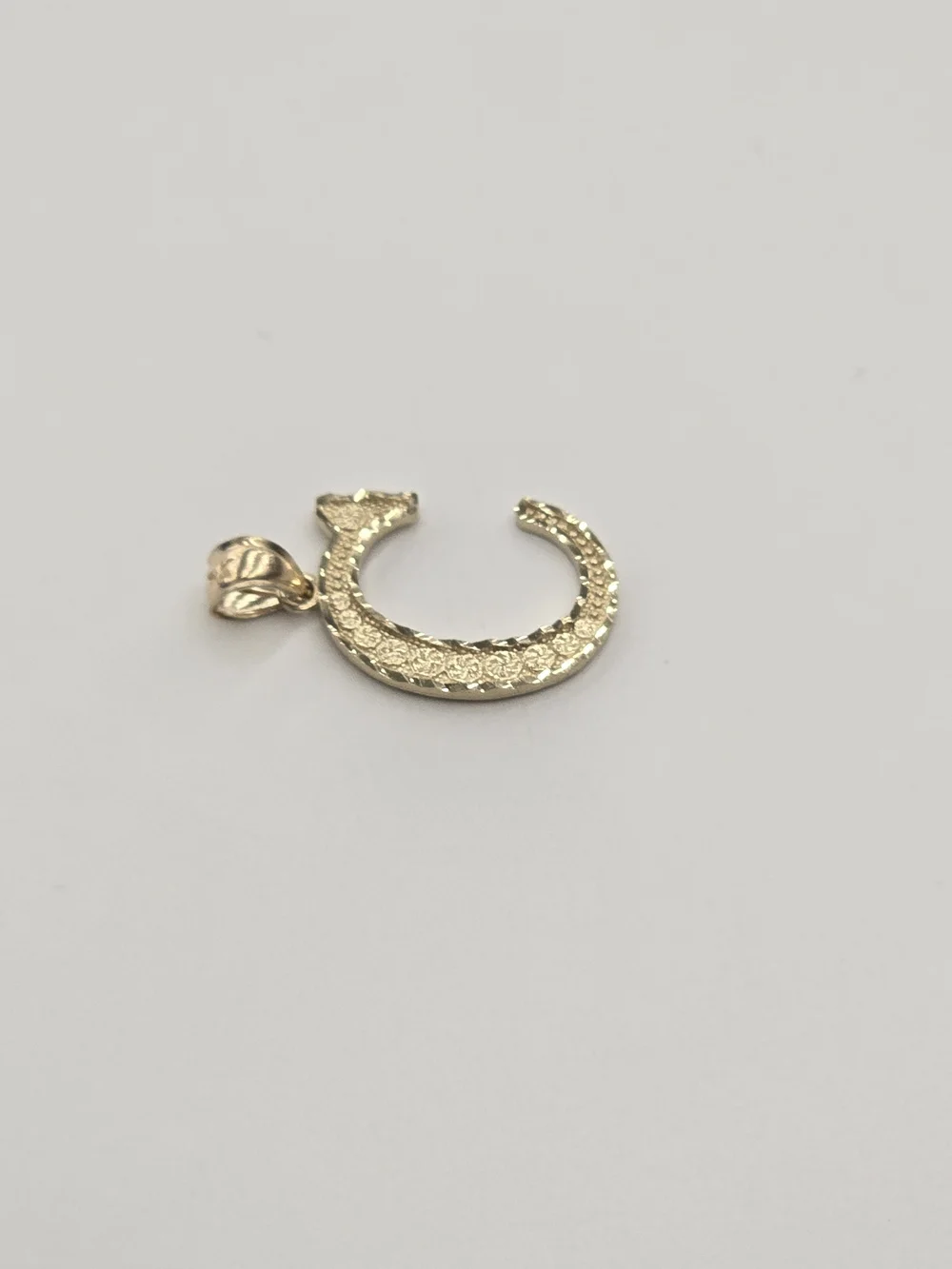 14k Real Gold Letter C Pendant Necklace Charm